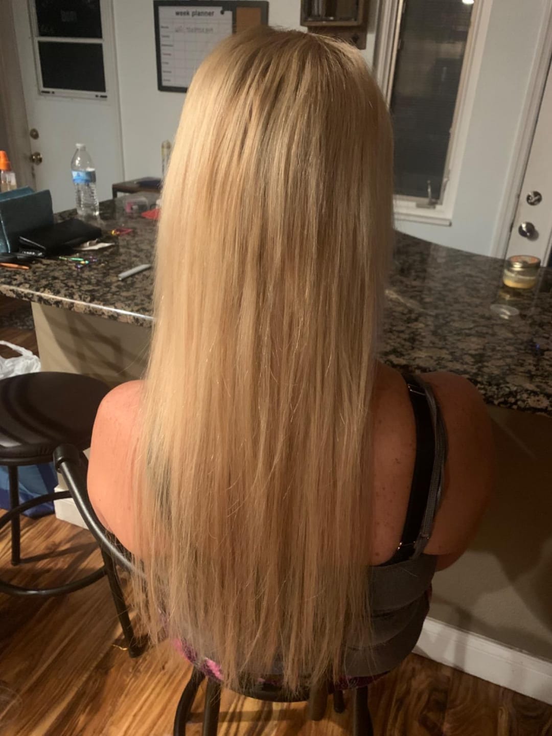 Customer photo review of Full Shine  K Tip Hair Extensions 100% Virgin Human Hair Highlights (#P18/613)