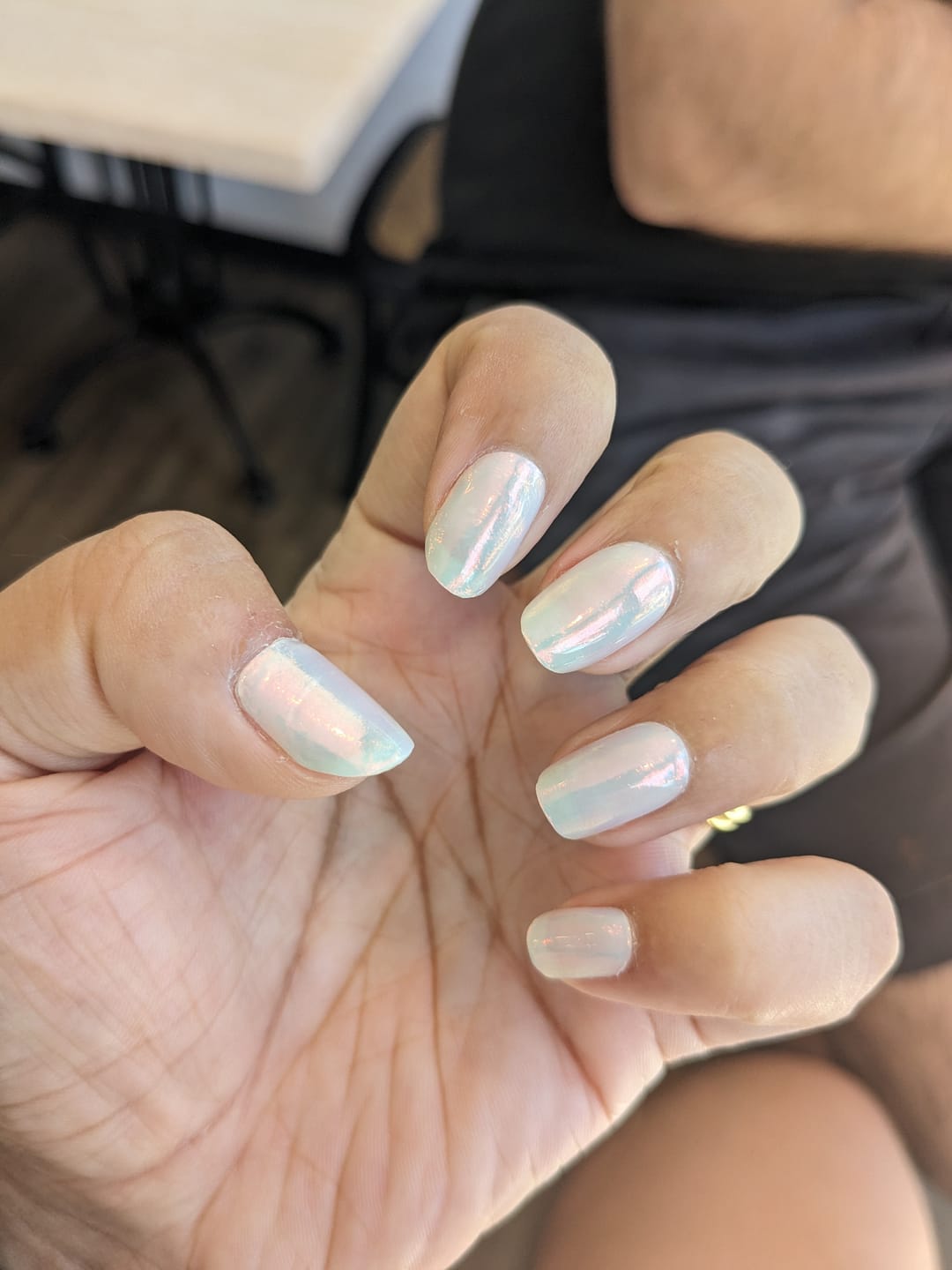 Customer photo review of Aqua Pink (Pearlescent) DIY Semicured Gel Nail Sticker Kit