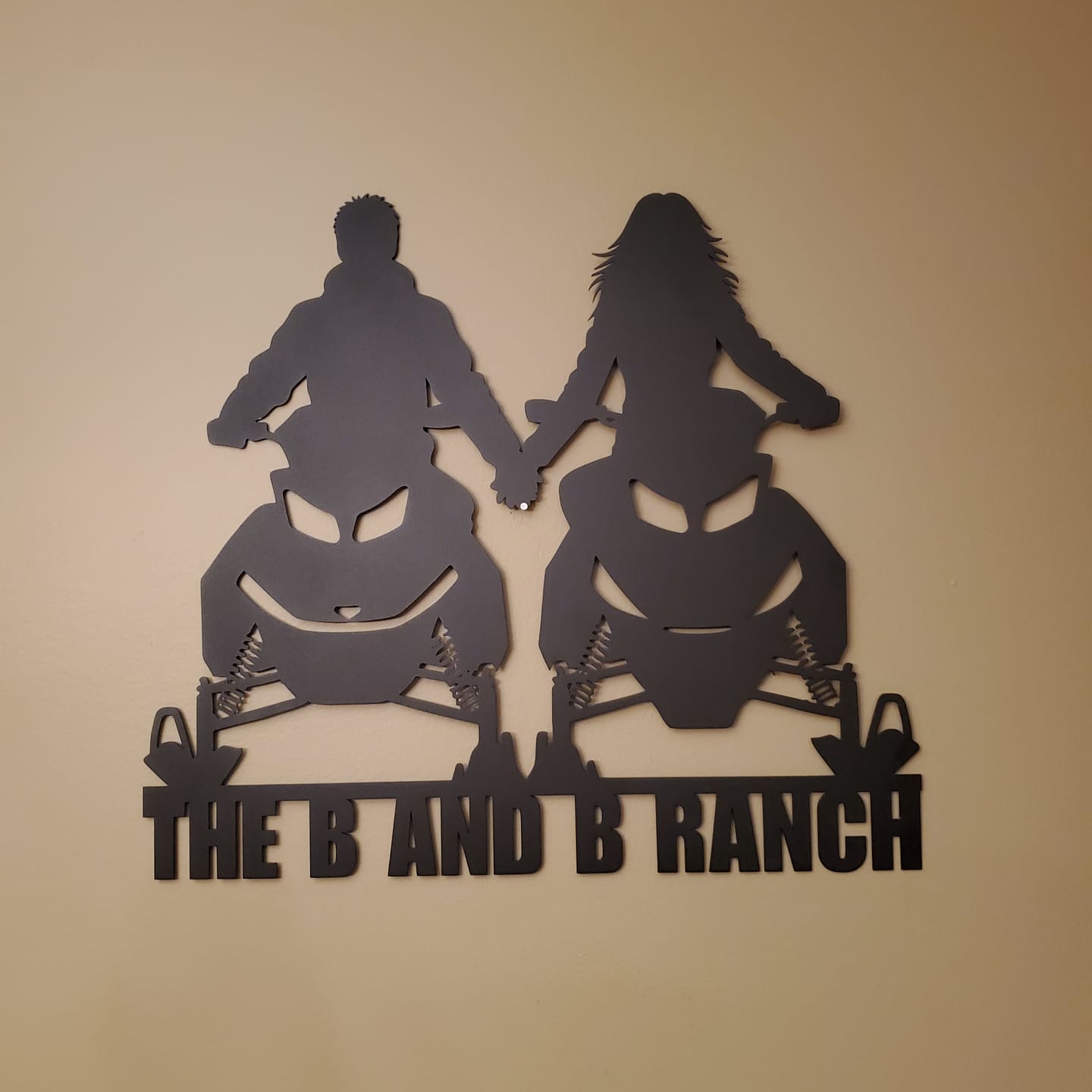 Customer photo review of Custom Couples Who Sled Metal Sign
