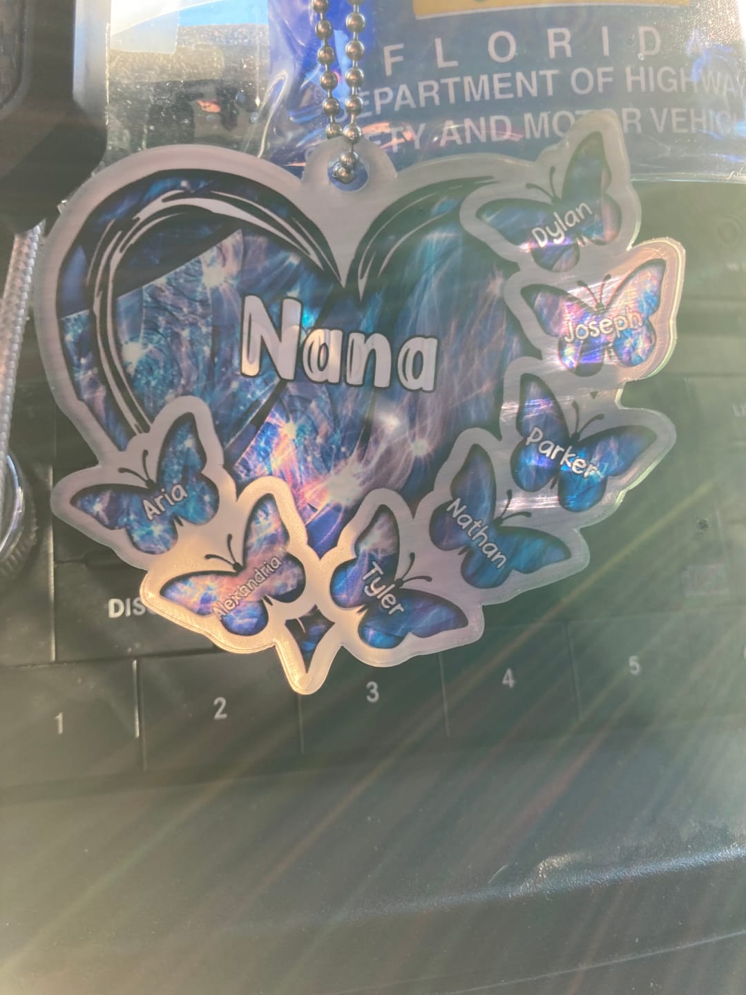 Customer photo review of Sparkling Grandma- Mom Heart Butterfly Kids, Multi Colors Personalized Ornament