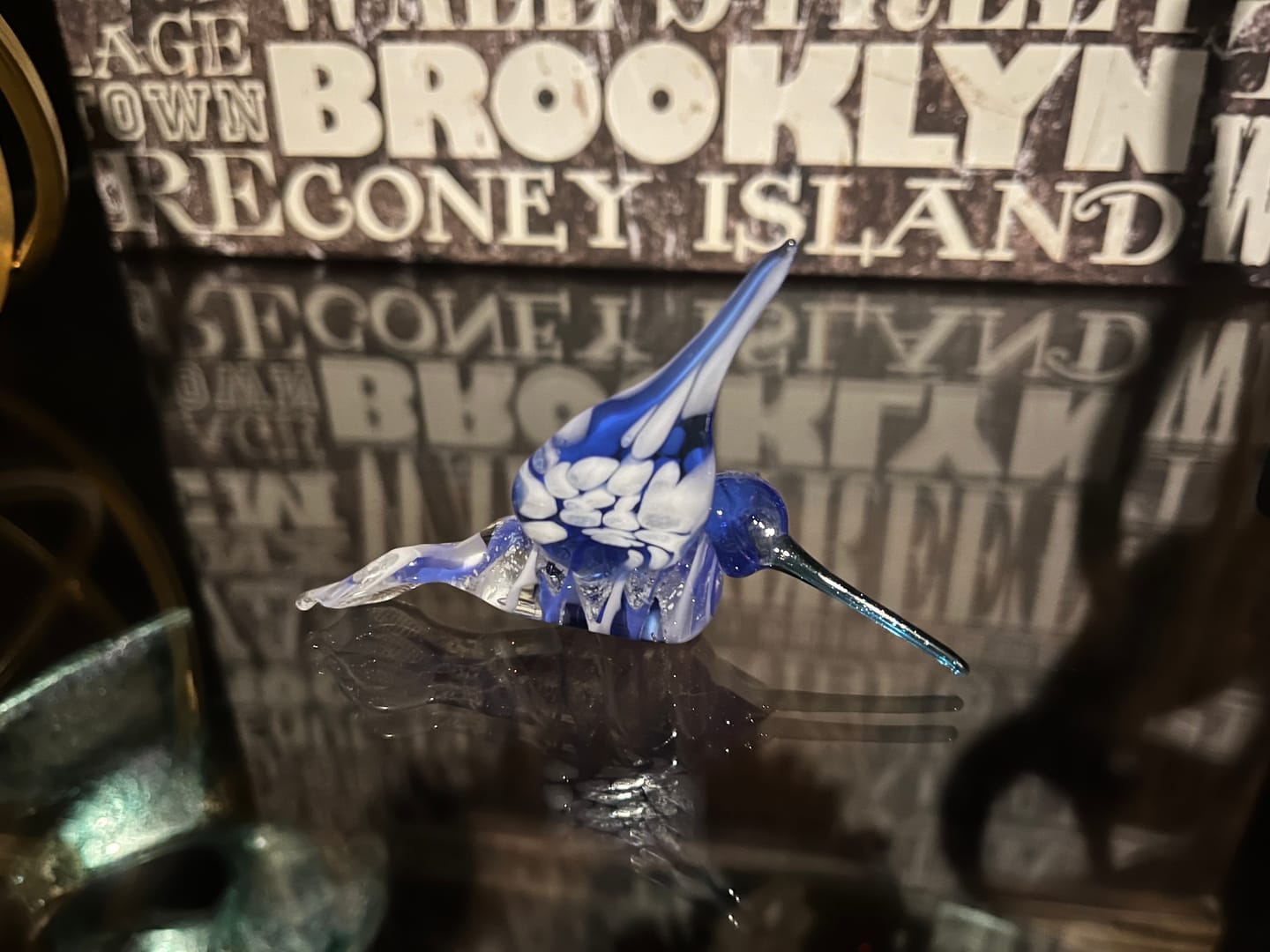 Customer photo review of Blue Glass Hummingbird with Infused Ash