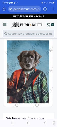 Customer photo review of Scottish Gent - Custom Vintage Pet Portrait