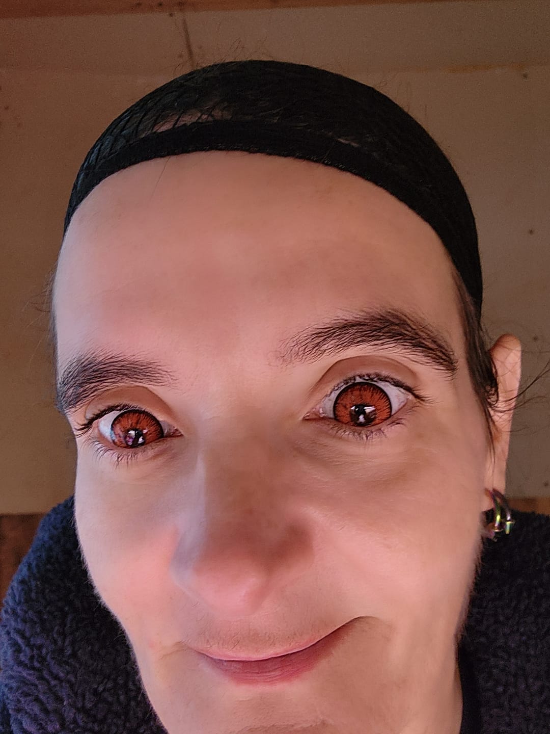 Customer photo review of Cosplay ICE Red Prescription Colored Contact Lenses