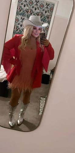 Customer photo review of RENT Nadine Merabi Lottie Pink Dress (RRP £495)