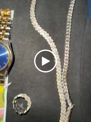 Customer video review of 8MM Moissanite Cuban Link Chain/Bracelet Bundle 14K Gold