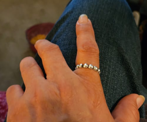 Customer photo review of Handmade Sterling Silver 4mm Stacker Band Ring