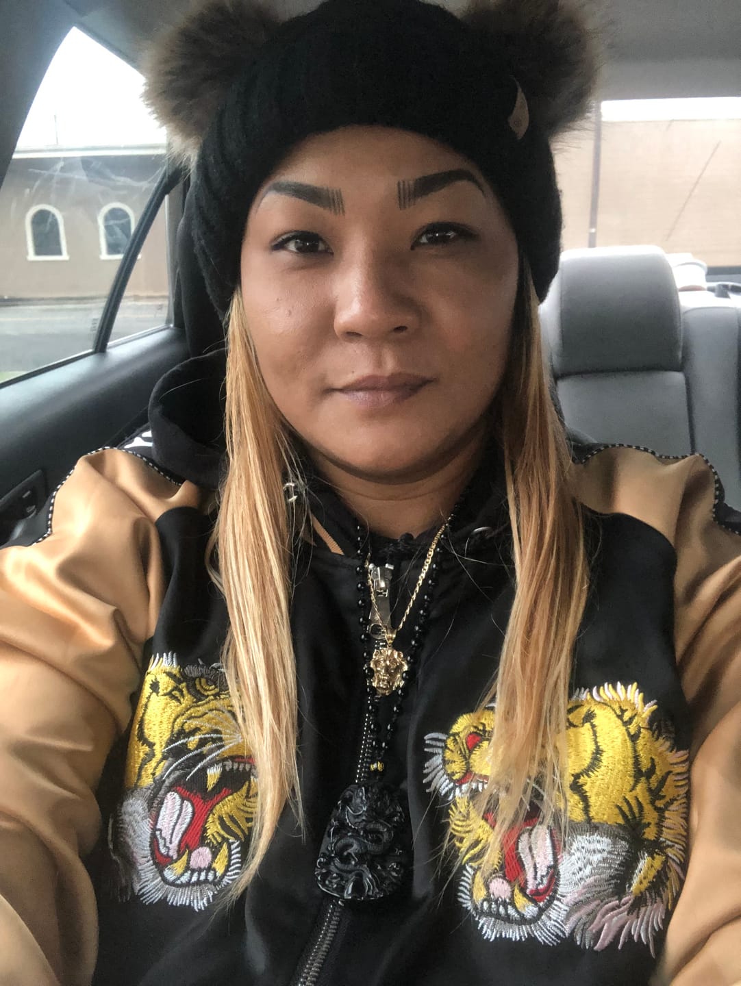 Customer photo review of Mountain & Tiger Souvenir Jacket [Reversible]