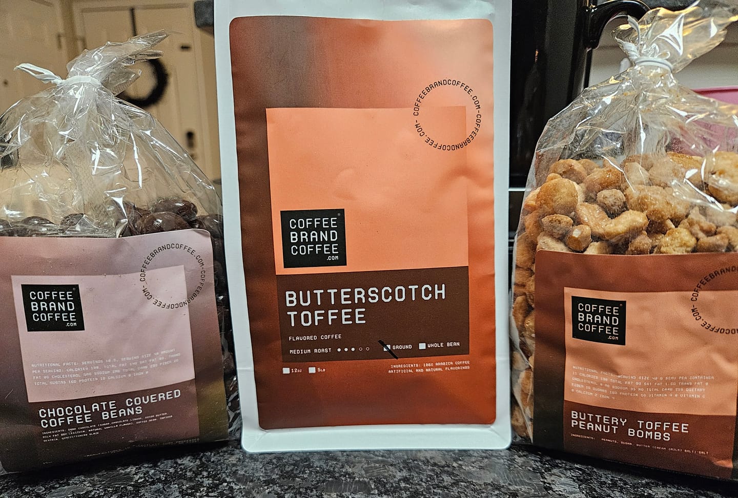Customer photo review of Butterscotch Toffee Flavored Coffee
