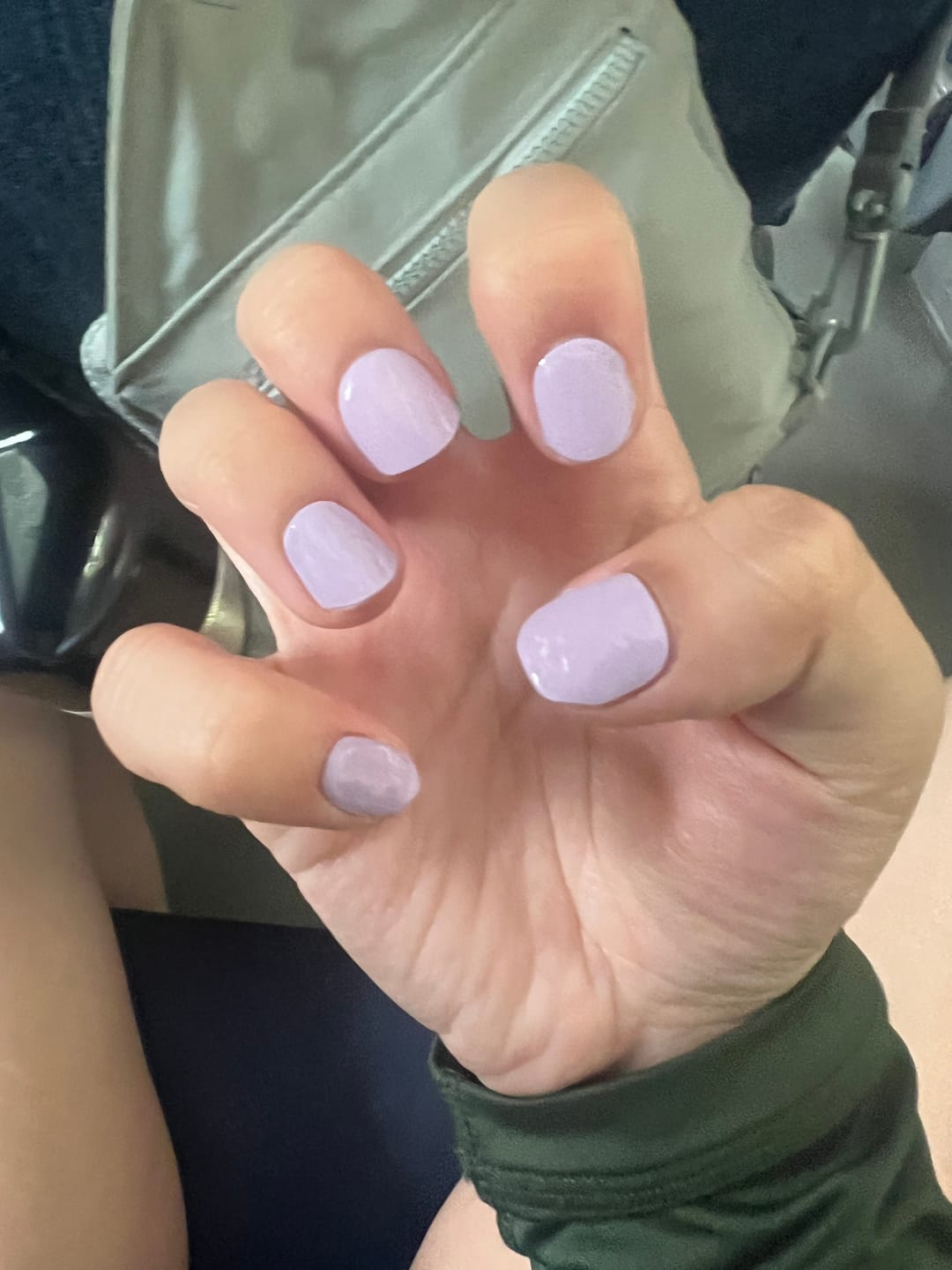 Customer photo review of Wisteria Purple DIY Semicured Gel Nail Sticker Kit