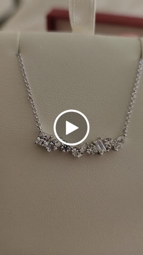 Customer video review of Cluster Bar CZ Necklace in Sterling Silver