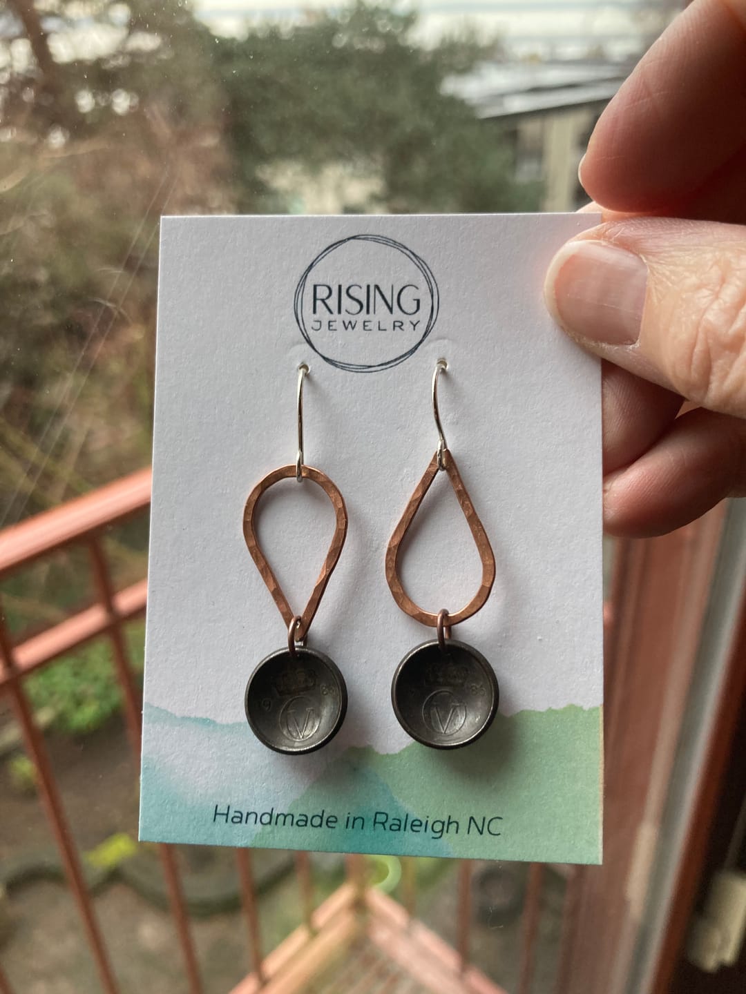 Customer photo review of Norway World Coin Earrings