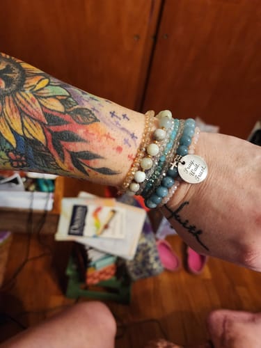 Customer photo review of Amazonite Stacker Set