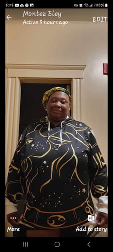 Customer photo review of Gold And Black Capricorn Sign Print Pullover Hoodie