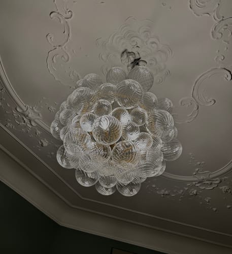 Customer photo review of Modern Cluster Glass Globe Bubble Chandelier