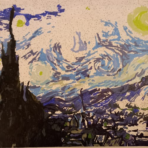 Customer photo review of Malen nach Zahlen - Sternennacht (The Starry Night) - Van Gogh
