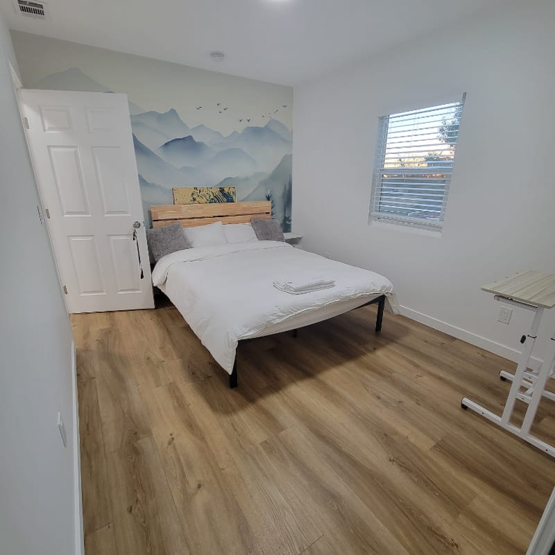 Customer photo review of Blue Mountains Wallpaper - Ombre Nature Mural - Peel & Stick Pine Forest and Mountains Wall Decal - Nursery Blue Nature Self-Adhesive Mural