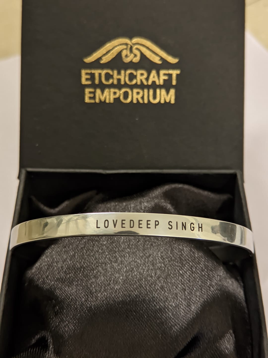 Customer photo review of Personalised Silver Kada