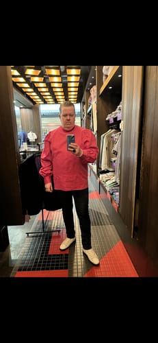 Customer photo review of Mens High Neck Puff Sleeve Long Sleeve Shirt SKUI60785