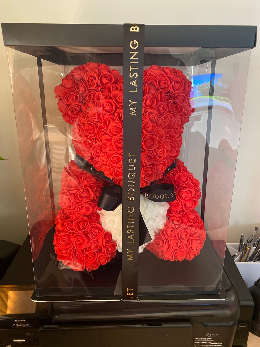 Customer photo review of Red Rose Bear - 45cm
