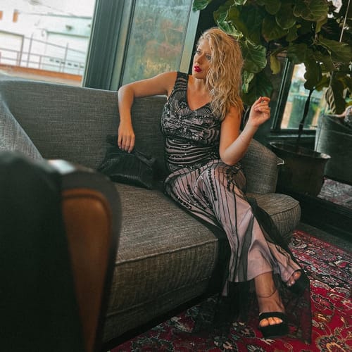 Customer photo review of [US Warehouse] 1920s Sequin Mermaid Maxi Dress