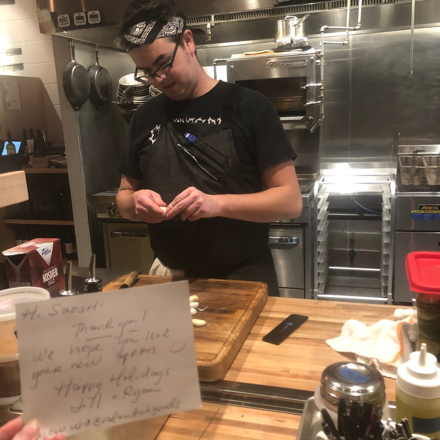 Customer photo review of Black Chef Apron