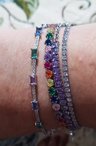 Customer photo review of Bracciale Tennis con Baguette Aurora Boreale