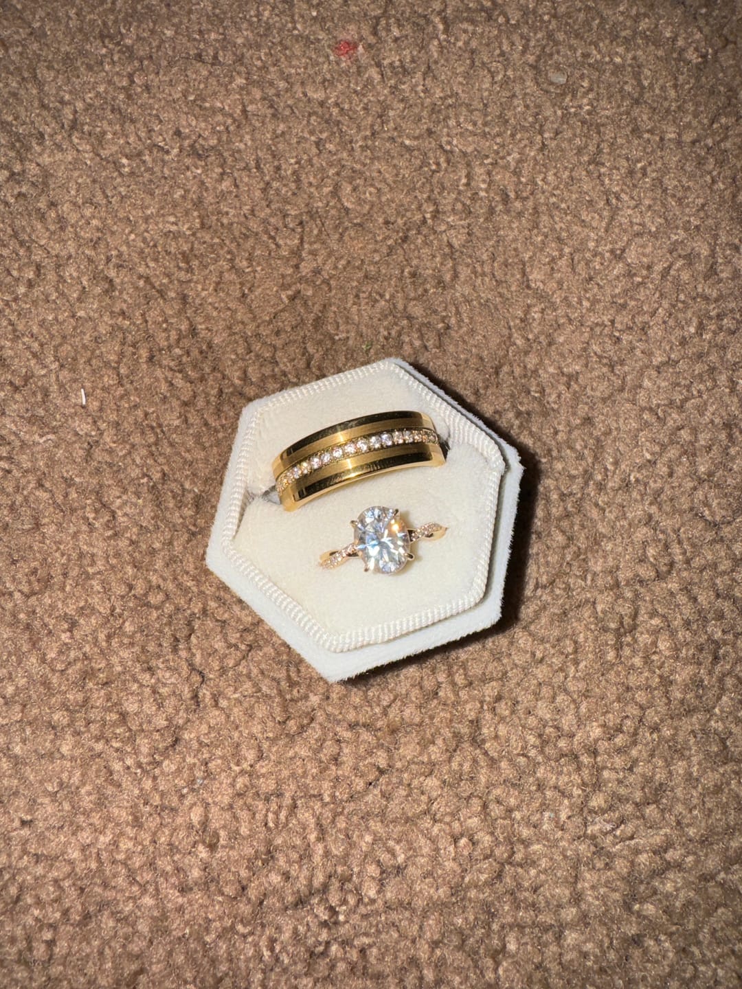 Customer photo review of LEGEND | Gold Tungsten Ring, Diamond Stimulant CZ Eternity, Flat