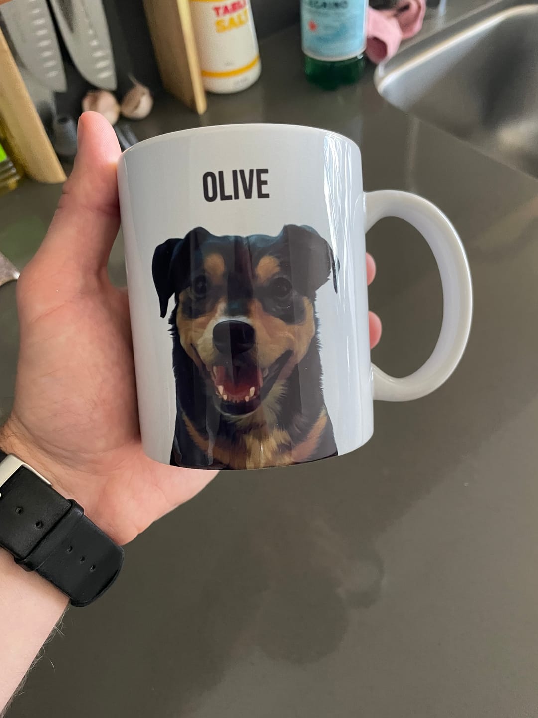 Customer photo review of Custom Pet Mugs