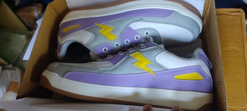 Customer photo review of FONZY Purple L.Grey Men's casual sneaker