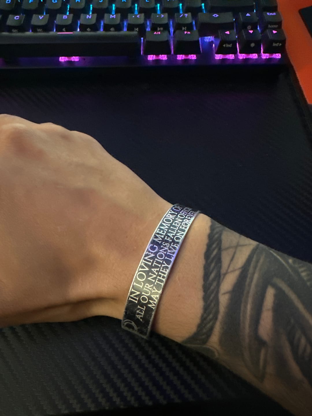 Customer photo review of Back The Blue Memorial Bracelet