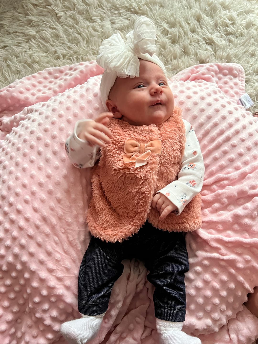 Customer photo review of Pretty in Pink Headband 3 pack set
