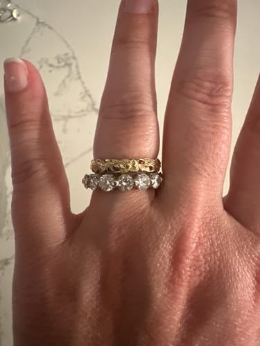 Customer photo review of 14k Gold Maile Flower Heirloom Ring