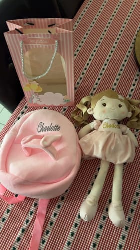 Customer photo review of Personalized Doll Carrier Backpack - with Baby Doll