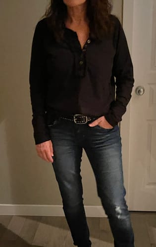 Customer photo review of Zen Henley Long Sleeve Top (Black)
