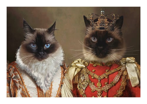 Customer photo review of The Prince & The Princess - Custom Pet Portrait