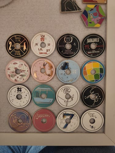 Customer photo review of (PREORDER RESTOCK) BTS Anthology CD Enamel Pins Collection Part Two