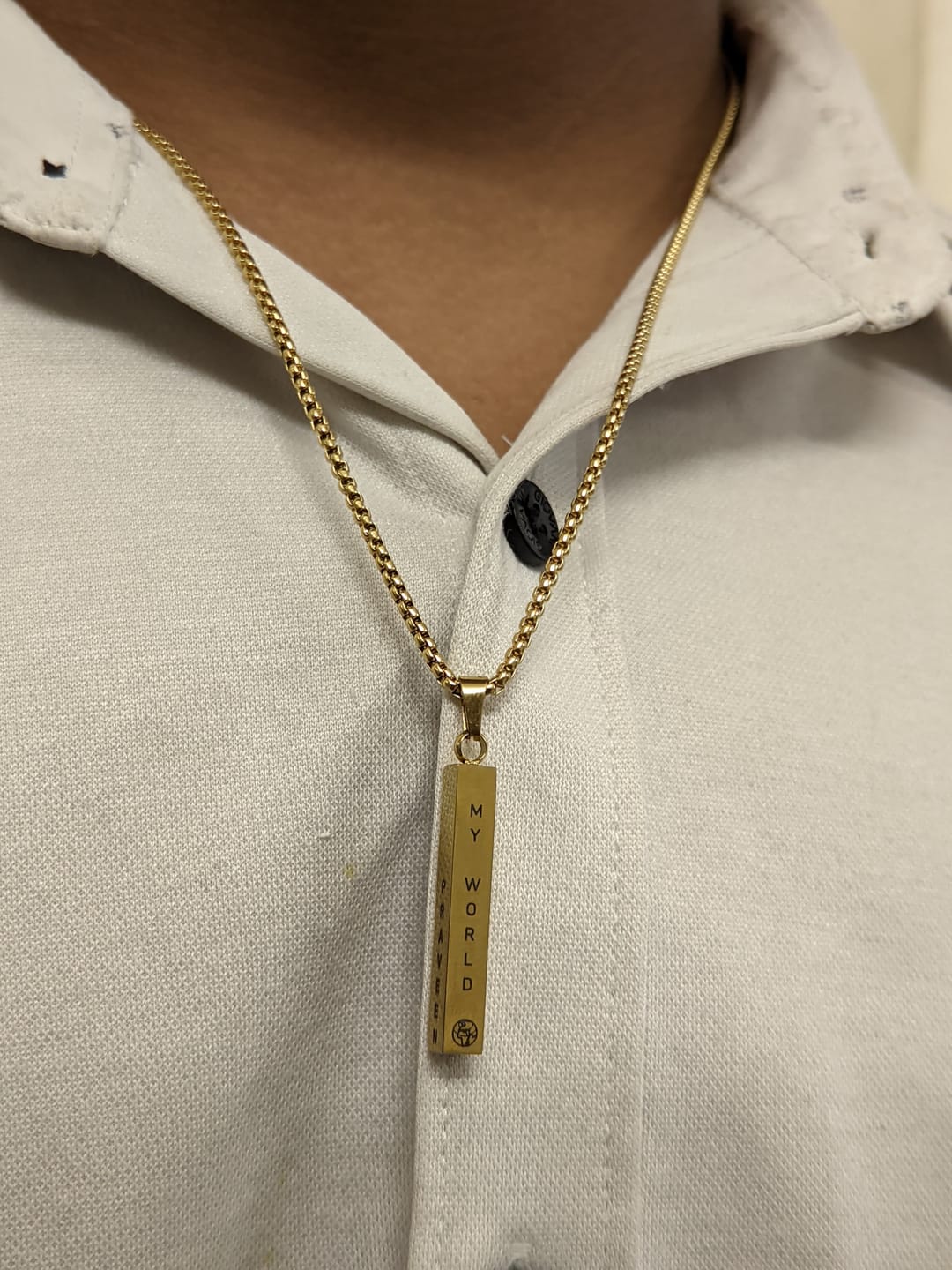 Customer photo review of Personalised Cuboid Locket for Men