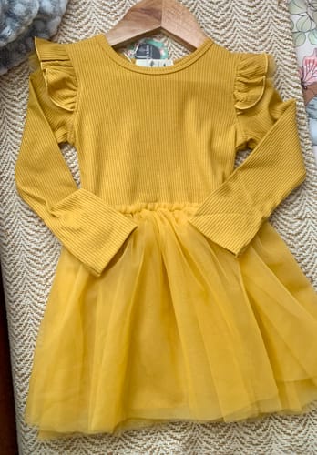 Customer photo review of MUSTARD TUTU DRESS