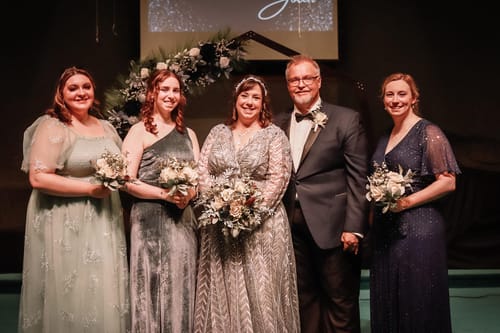 Customer photo review of Embellished Illusion Long Sleeve Wrap Over A Line