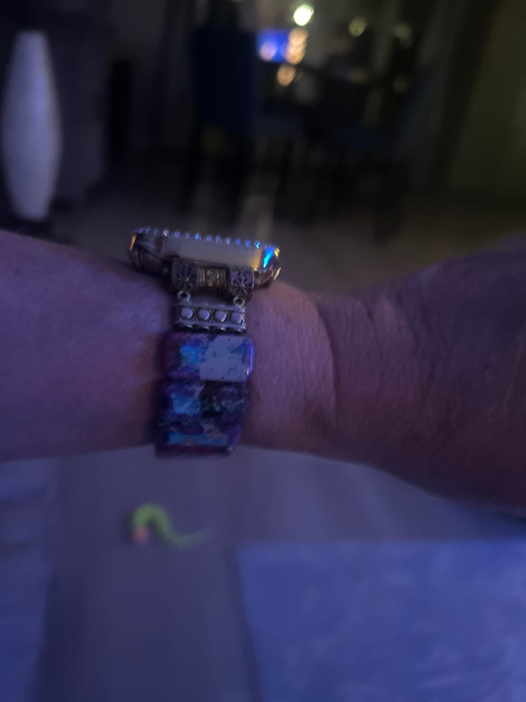 Customer photo review of Majestic Tibetan Jasper Stretch Apple Watch Strap