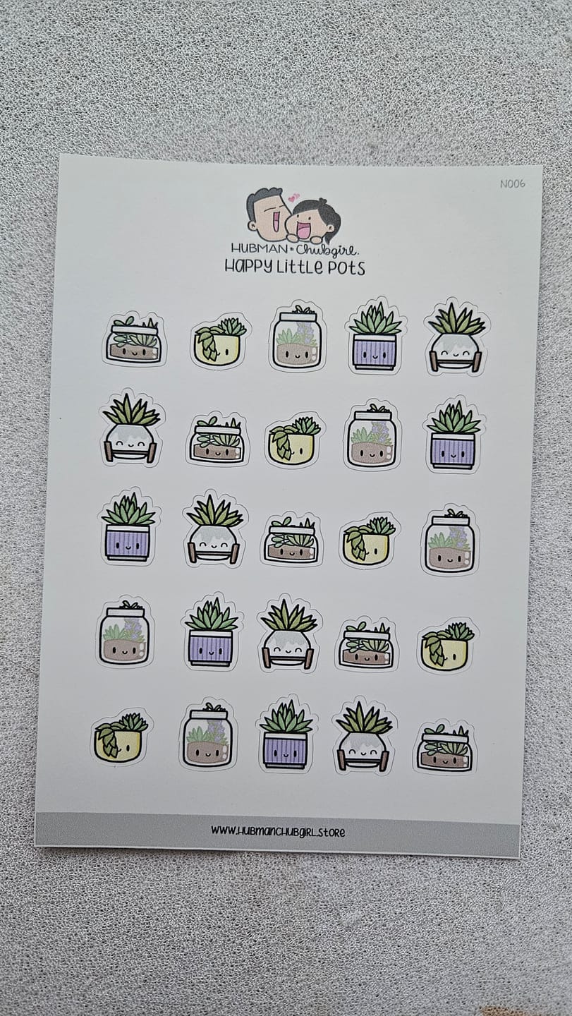 Customer photo review of Happy Little Pots Planner Stickers