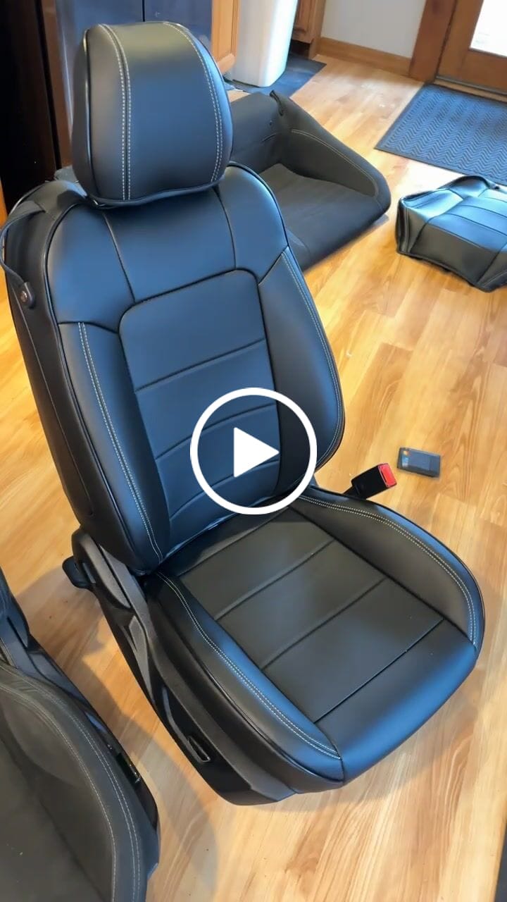 Customer video review of 2015+ Ford Mustang Coupe Custom Leather Seat Covers
