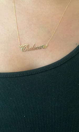 Customer photo review of Personalised Name Necklace with Heart Birthstone