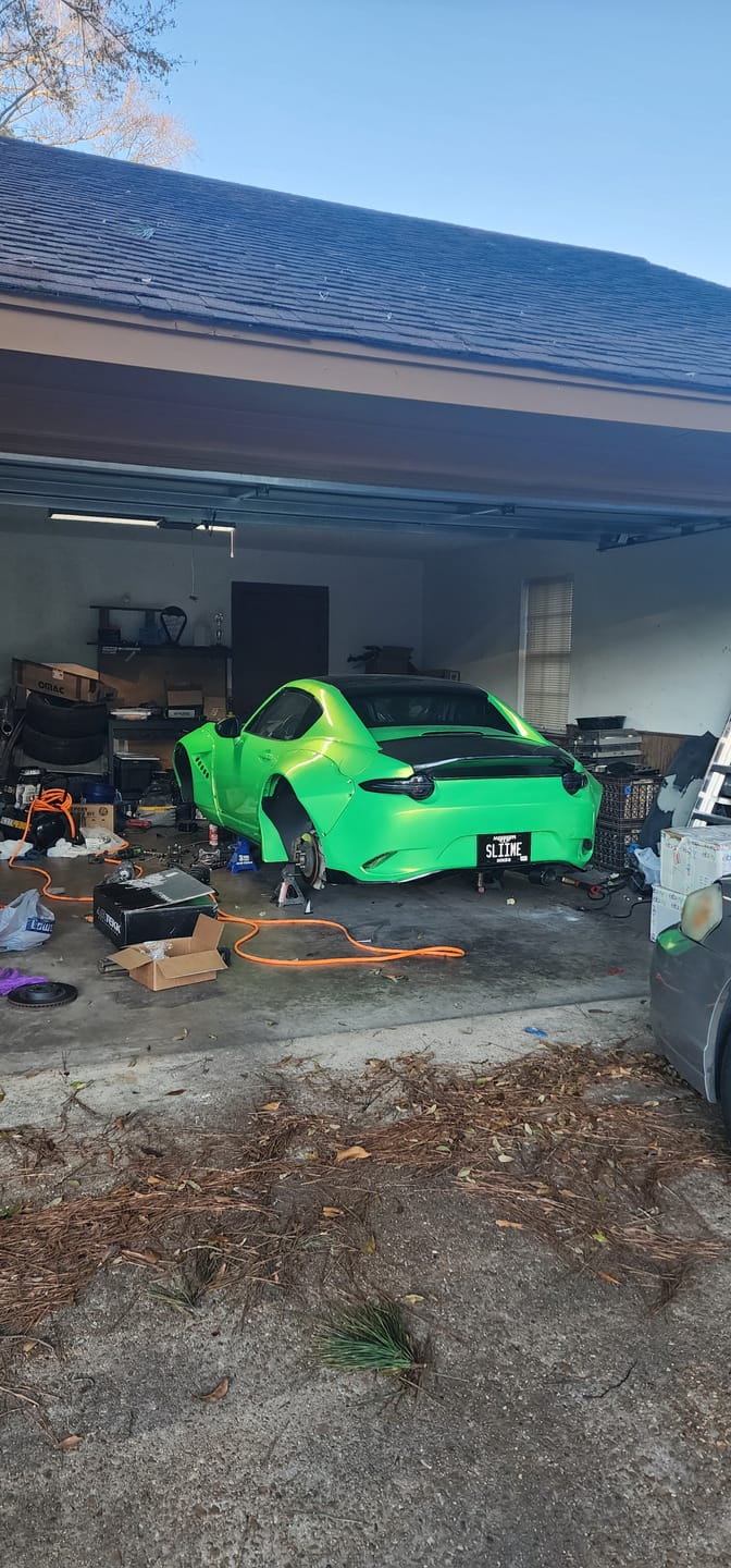 Customer photo review of Candy Metallic Neon Green vinyl wrap