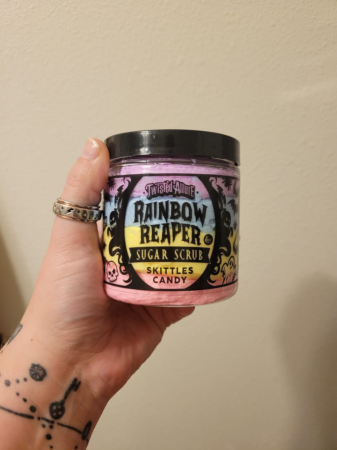 Customer photo review of Rainbow Reaper Sugar Scrub (Skittles Candy)