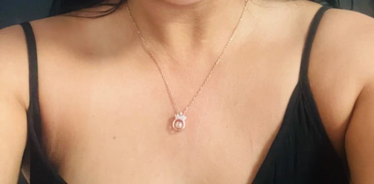Customer photo review of Daughter | Straighten Your Crown Necklace