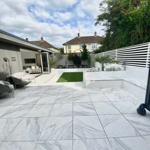 Customer photo review of Heritage Marble - Grey Porcelain Paving Tiles - 900 x 600 x 20mm