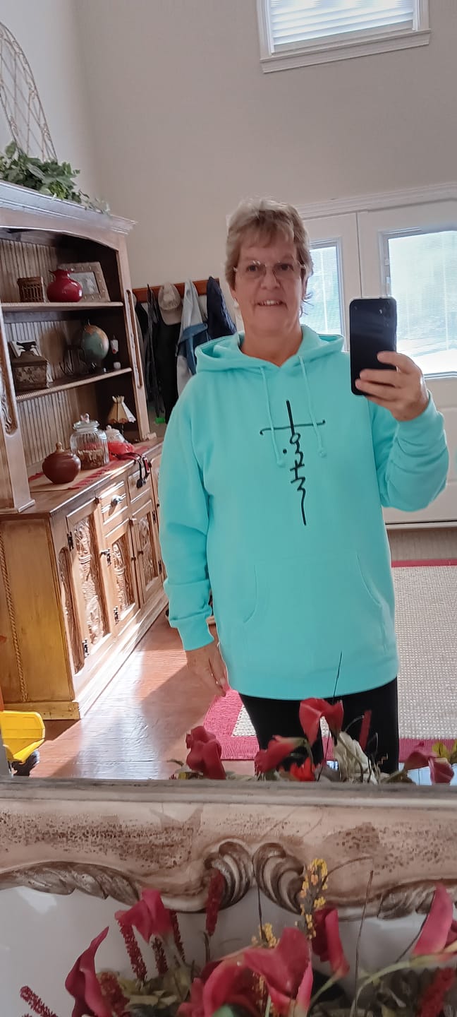 Customer photo review of Faith Cross Hoodie