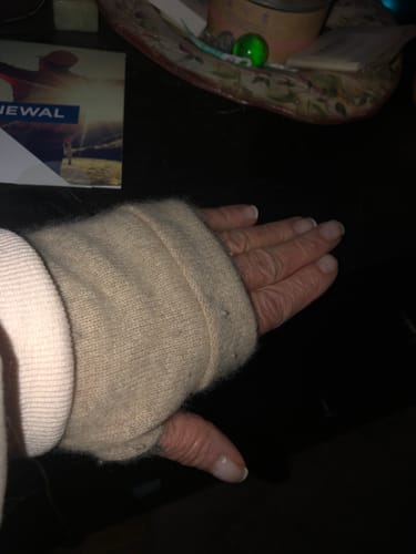 Customer photo review of Neutral Fingerless Gloves Set - Brown, Light Brown and Beige Box of 3