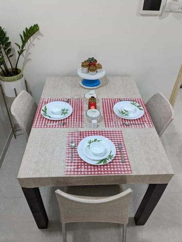 Customer photo review of DivineTrendz Exclusive - Cream Juth Elastic Chair & Table Cover